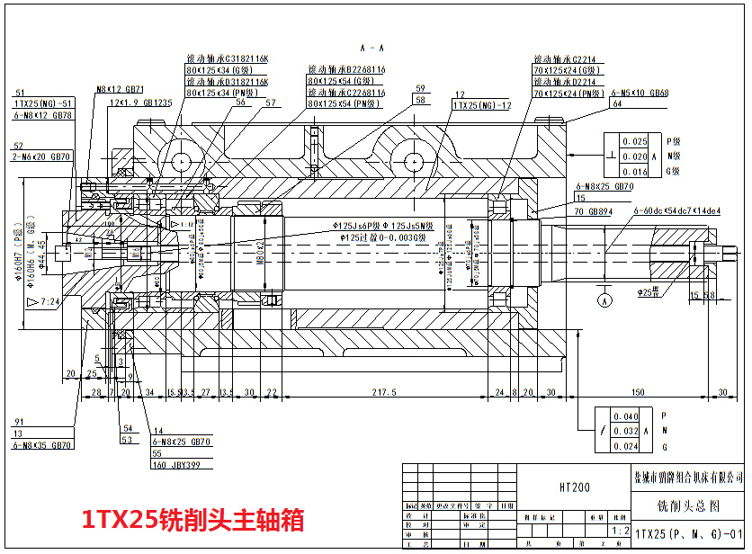 1TX25蜜桃视频下载APP主軸箱圖紙